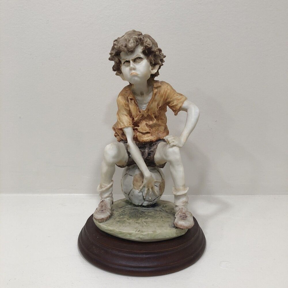 Capodimonte Giuseppe Armani - Soccer Boy Sitting On Ball Figurine